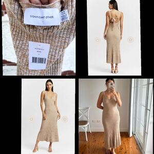 $218 New 4 women SIGNIFICANT OTHER ribbed sleeveless long midi sweater dress